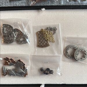 Assorted Metal Embellishments, Bead Caps and Spacers for Jewelry Making
